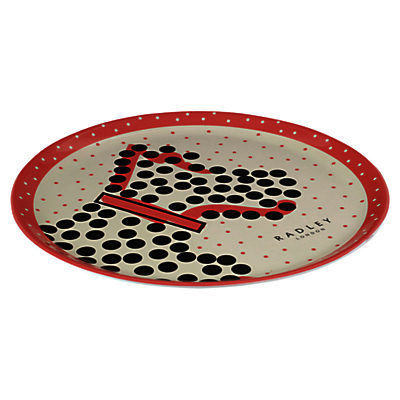 Radley Fleet Street Round Tray, Ivory/Coral Radley Fleet Street Round Tray, Ivory/Coral